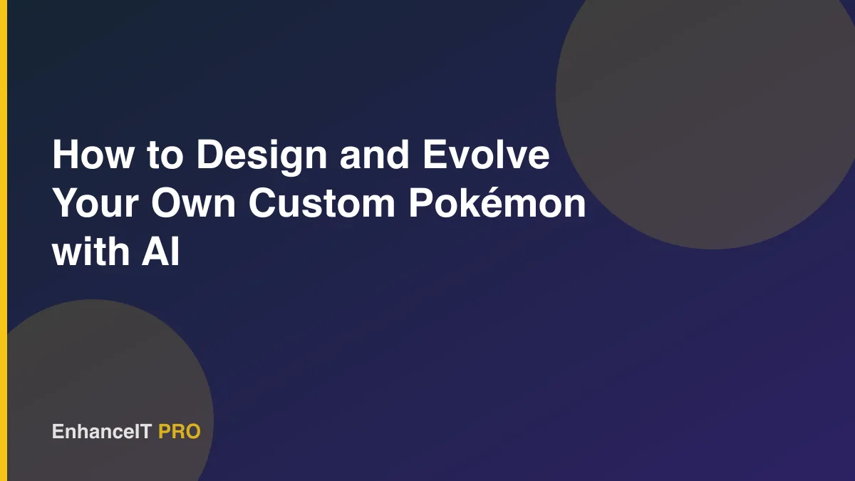 How to Design and Evolve Your Own Custom Pokémon with AI