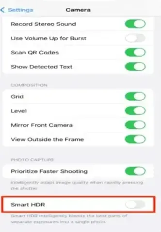 How to turn off  Auto Photo Enhancer on iPhone