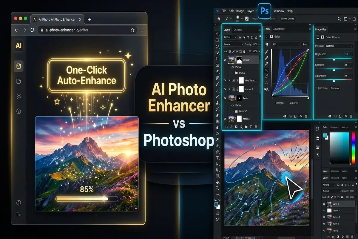 Comparing AI Photo Enhancers with Photoshop AI