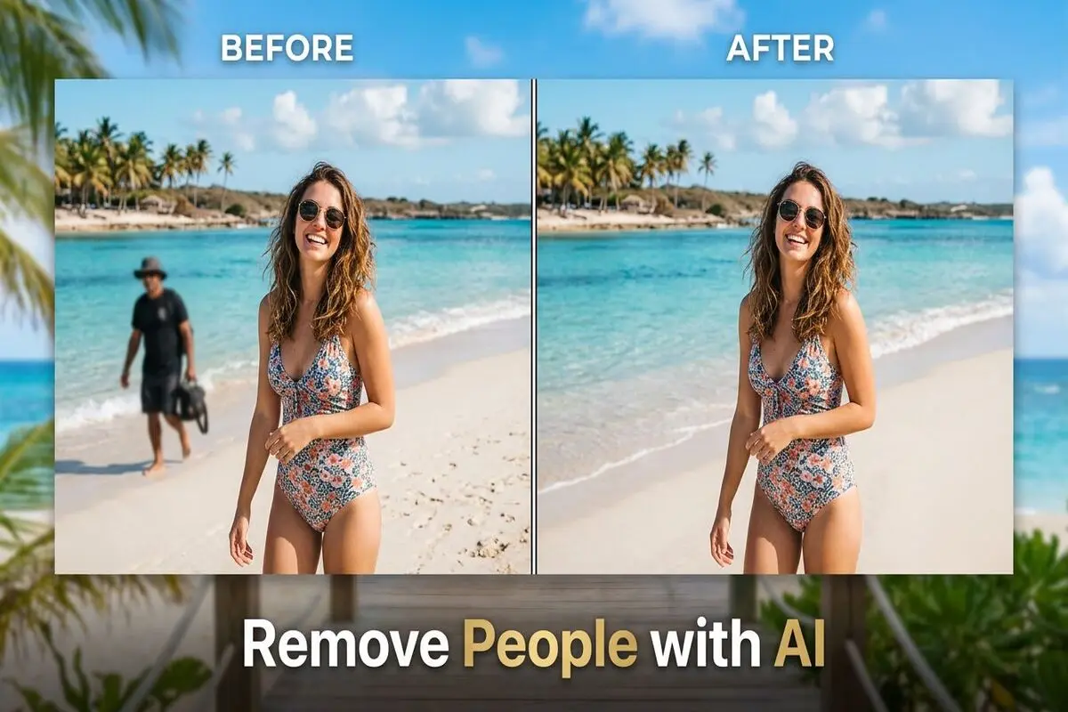 How to remove a person from a photo using AI