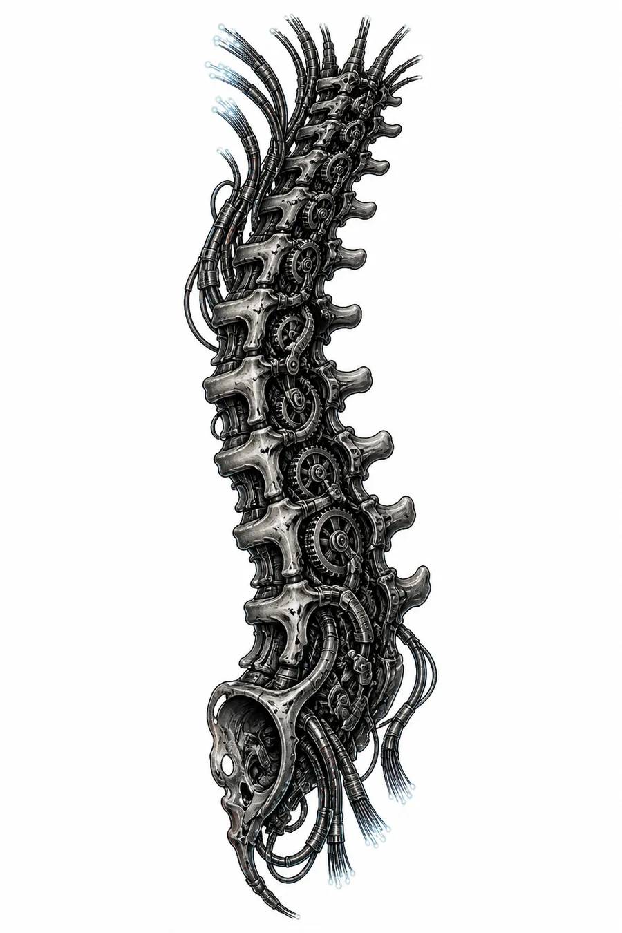 Bio Mechanical tattoo reference variation
