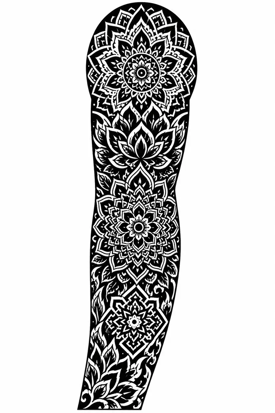 AI blackwork tattoo example: Solid Mandala