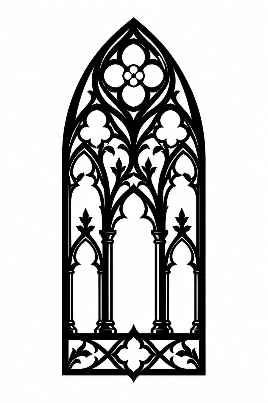 AI blackwork tattoo example: Gothic Sleeve