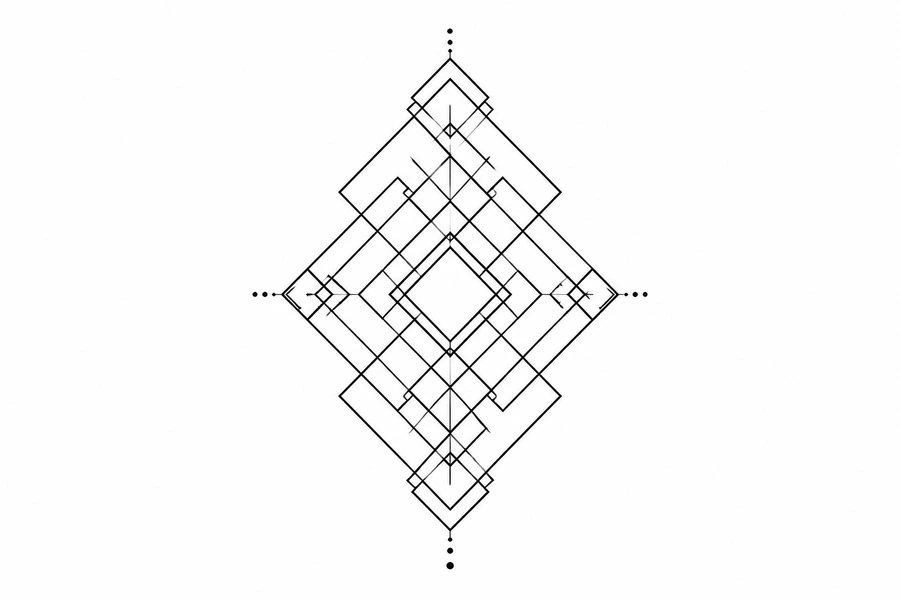 AI geometric tattoo example: Diamond Grid