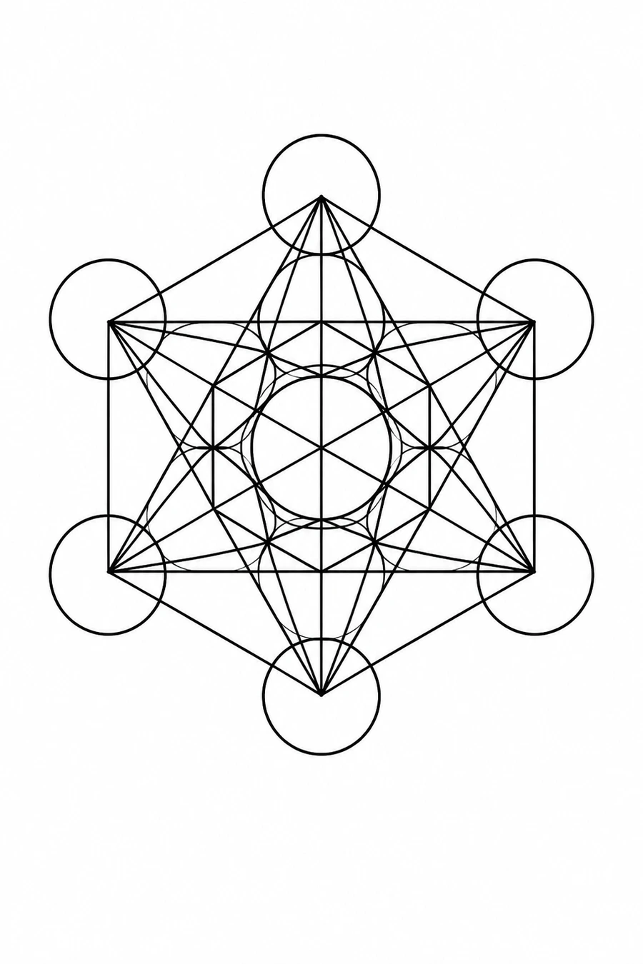 AI geometric tattoo example: Metatron Cube