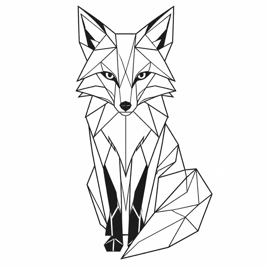AI geometric tattoo example: Polygon Fox