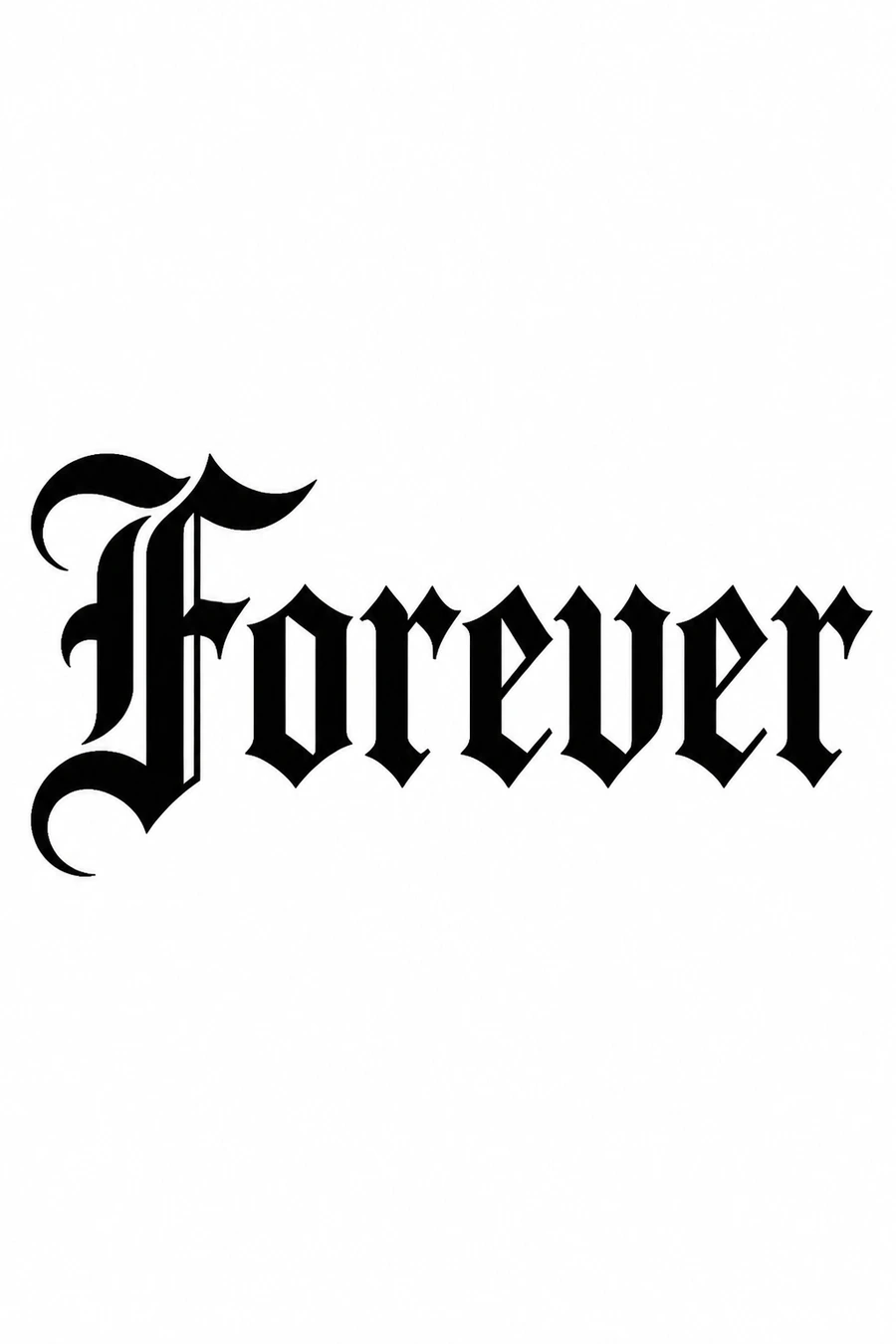 AI lettering tattoo example: Gothic Forever