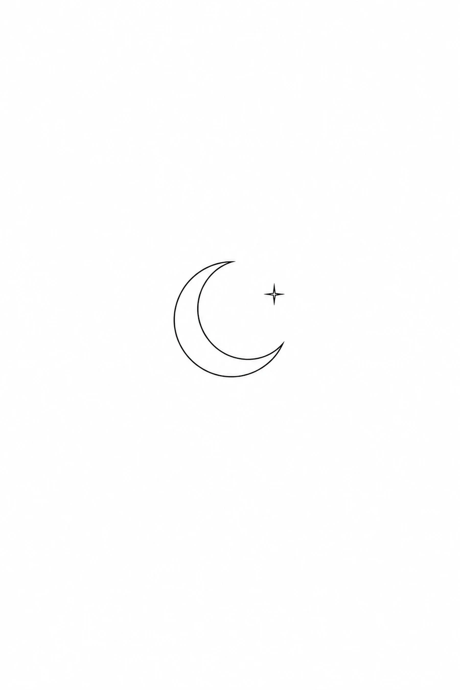 AI minimalist tattoo example: Simple Moon