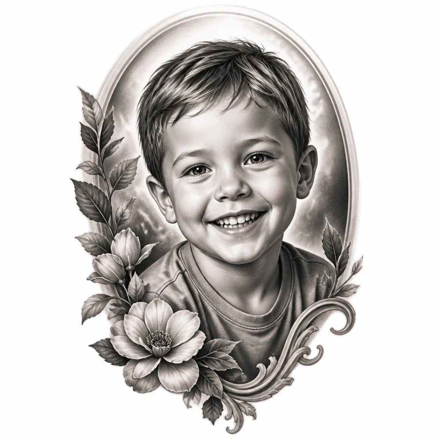 Portrait tattoo reference variation