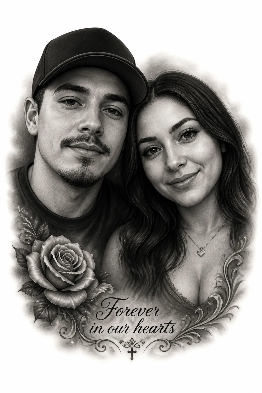 AI portrait tattoo example: Couple Portrait