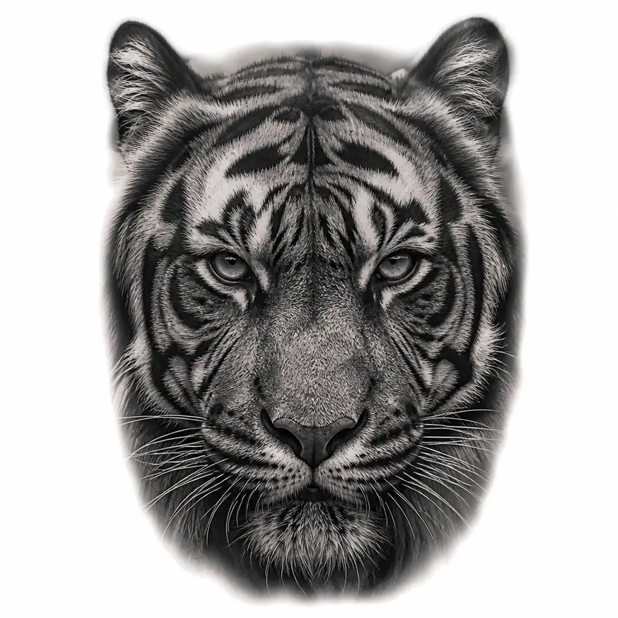 AI realism tattoo example: Tiger Realism