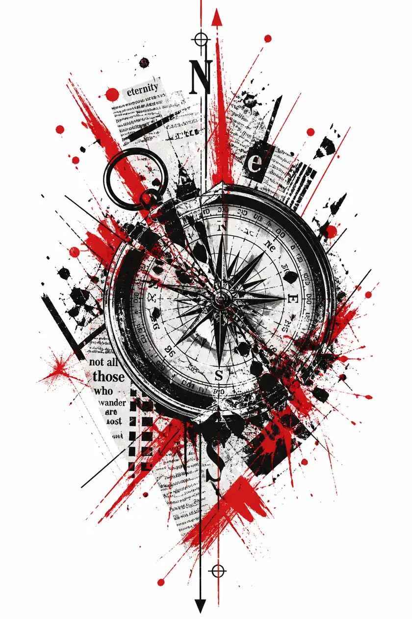 Ejemplo de diseño de tatuaje Trash Polka