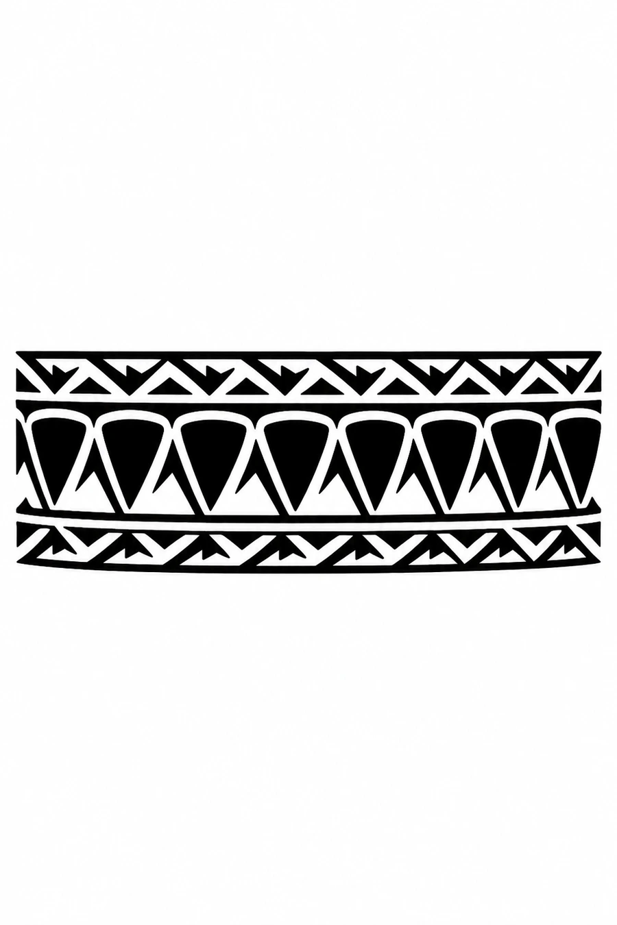 AI tribal tattoo example: Shark Teeth