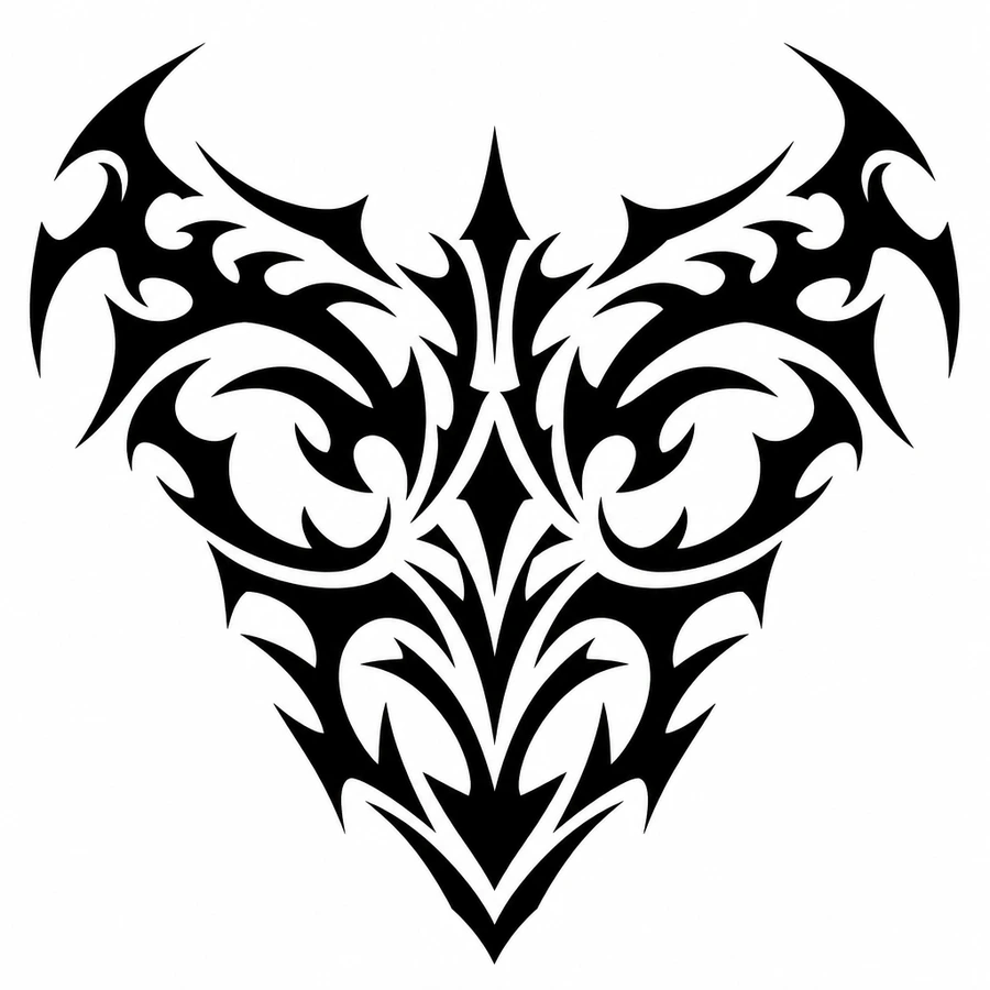 AI tribal tattoo example: Chest Plate