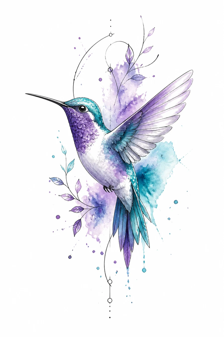 Watercolor tattoo design example